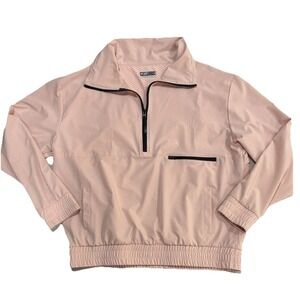 Lija Golf Pullover 1/2 Zip Outerwear Jacket Athleisure Pink Black Accent Medium
